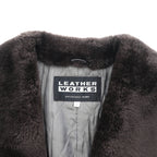 BEAMS 90s Shawl Color Double-Breasted Mouton Soutien Collar Coat, Medium, Brown Leather, Quilted Lining, LEATHER WORKS, EXCLUSIVELY