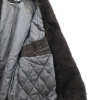 BEAMS 90s Shawl Color Double-Breasted Mouton Soutien Collar Coat, Medium, Brown Leather, Quilted Lining, LEATHER WORKS, EXCLUSIVELY
