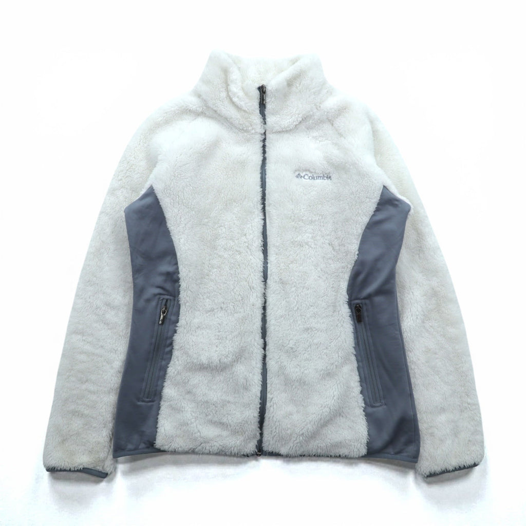 Columbia Pile Fleece Jacket, Large, White, Stand Collar, Fast Beauty Plush, XL6620