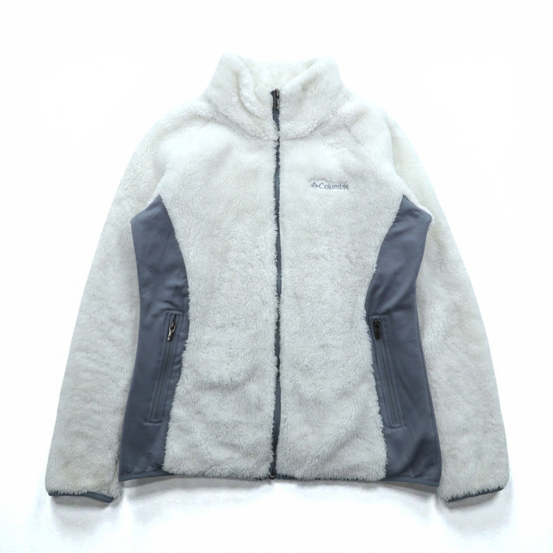 Columbia Pile Fleece Jacket, Large, White, Stand Collar, Fast Beauty Plush, XL6620