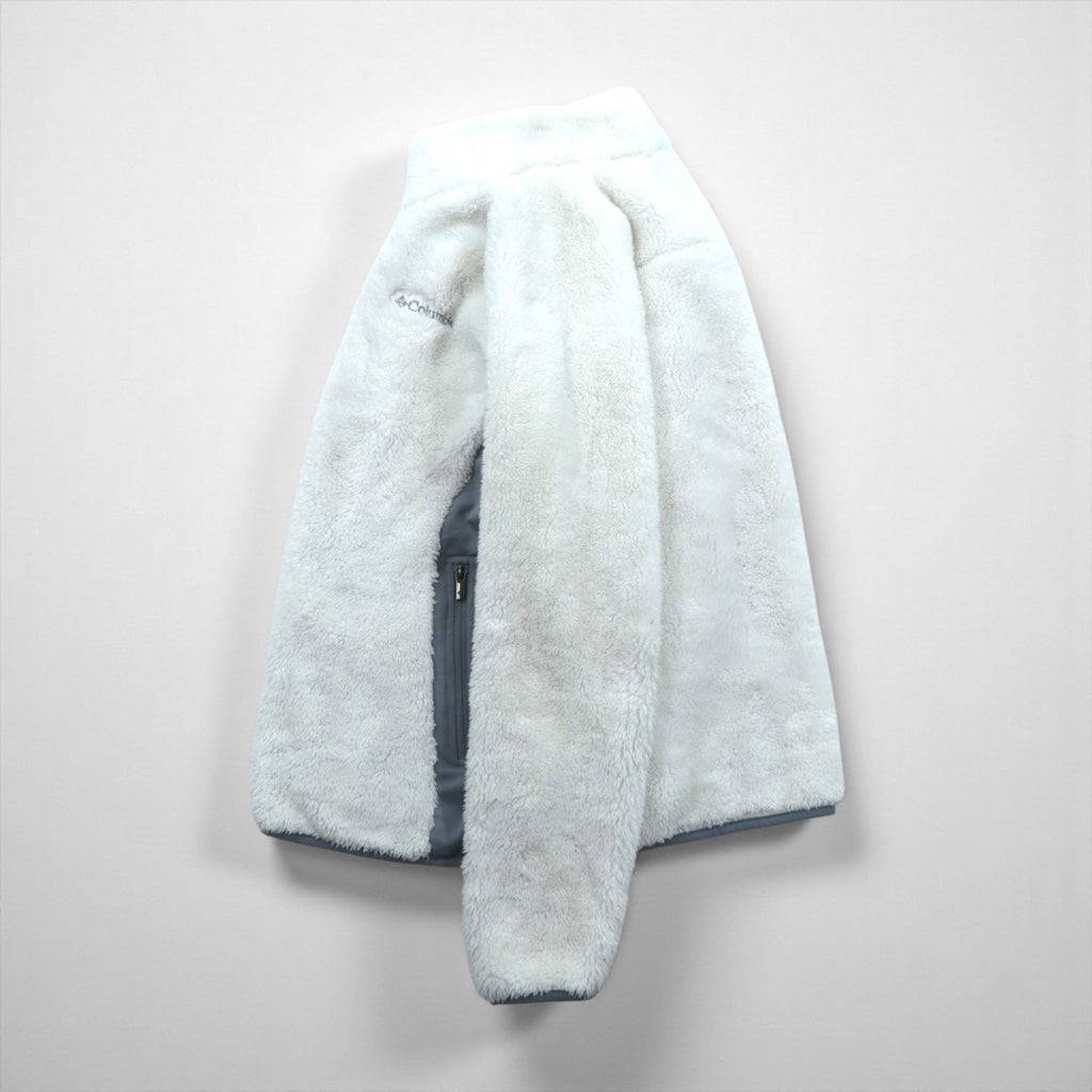 Columbia Pile Fleece Jacket, Large, White, Stand Collar, Fast Beauty Plush, XL6620