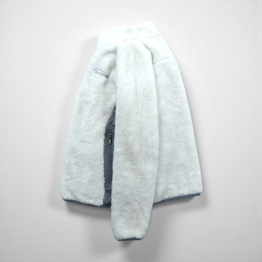 Columbia Pile Fleece Jacket, Large, White, Stand Collar, Fast Beauty Plush, XL6620