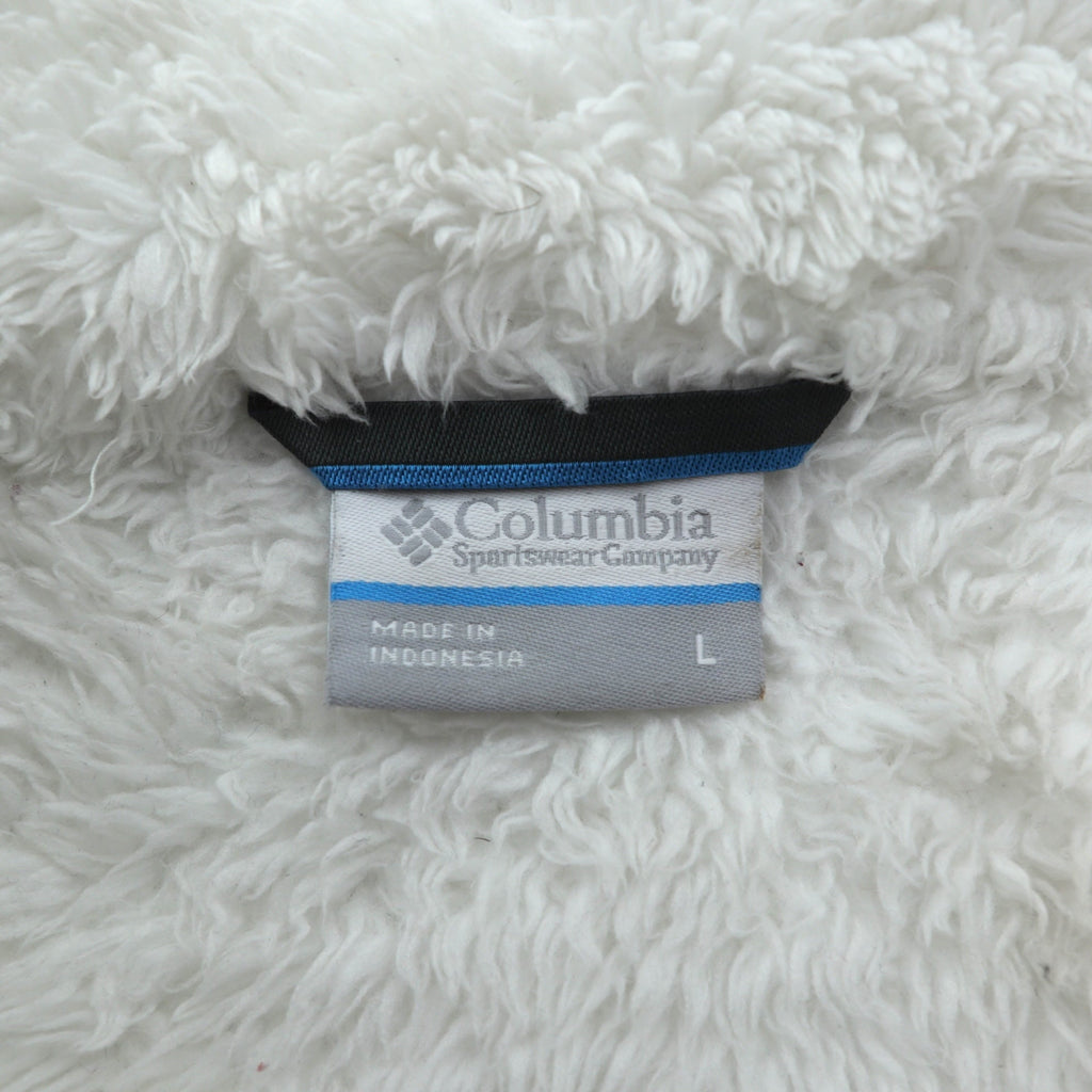 Columbia Pile Fleece Jacket, Large, White, Stand Collar, Fast Beauty Plush, XL6620