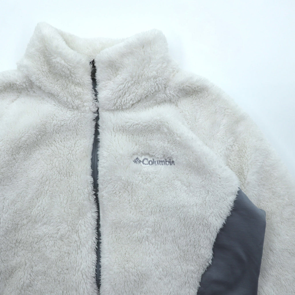 Columbia Pile Fleece Jacket, Large, White, Stand Collar, Fast Beauty Plush, XL6620