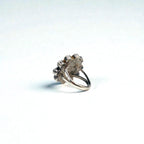 Vintage Zuni Sterling Silver Ring ズニ族 フラワー サンフェイス リング 指輪 11号 インレイ シルバー 刻印 ホールマーク ターコイズ コーラル シェル オニキス インディアンジュエリー