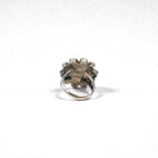 Vintage Zuni Sterling Silver Ring ズニ族 フラワー サンフェイス リング 指輪 11号 インレイ シルバー 刻印 ホールマーク ターコイズ コーラル シェル オニキス インディアンジュエリー