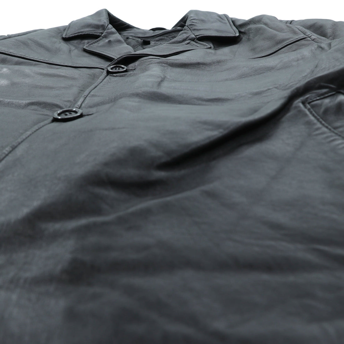 Action 90s Vintage Black Leather 3B カーコート レザー コート L キルティングライナー 着脱式 THE OLDE HIDE HOUSE