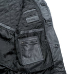 Action 90s Vintage Black Leather 3B カーコート レザー コート L キルティングライナー 着脱式 THE OLDE HIDE HOUSE