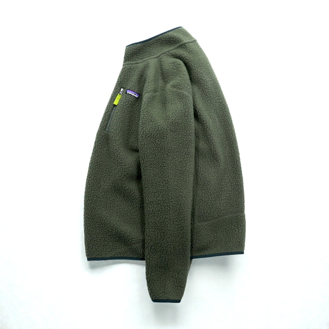 Patagonia レトロパイル プルオーバー ボア フリースジャケット M カーキ 胸ジップポケット STY22810