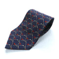 Salvatore Ferragamo Navy Silk Allover Pattern Rope Tie, Made in Italy