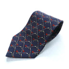 Salvatore Ferragamo Navy Silk Allover Pattern Rope Tie, Made in Italy
