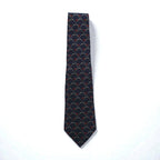 Salvatore Ferragamo Navy Silk Allover Pattern Rope Tie, Made in Italy