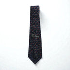 Salvatore Ferragamo Navy Silk Allover Pattern Rope Tie, Made in Italy