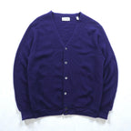 IZOD LACOSTE 70年代 Vネック ニット カーディガン L ネイビー アクリル 糸巻タグ