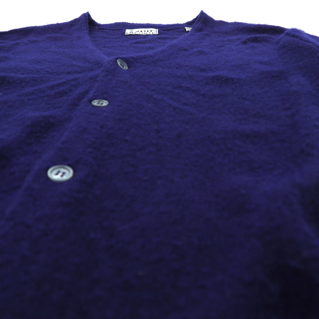IZOD LACOSTE 70年代 Vネック ニット カーディガン L ネイビー アクリル 糸巻タグ