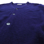 IZOD LACOSTE 70年代 Vネック ニット カーディガン L ネイビー アクリル 糸巻タグ