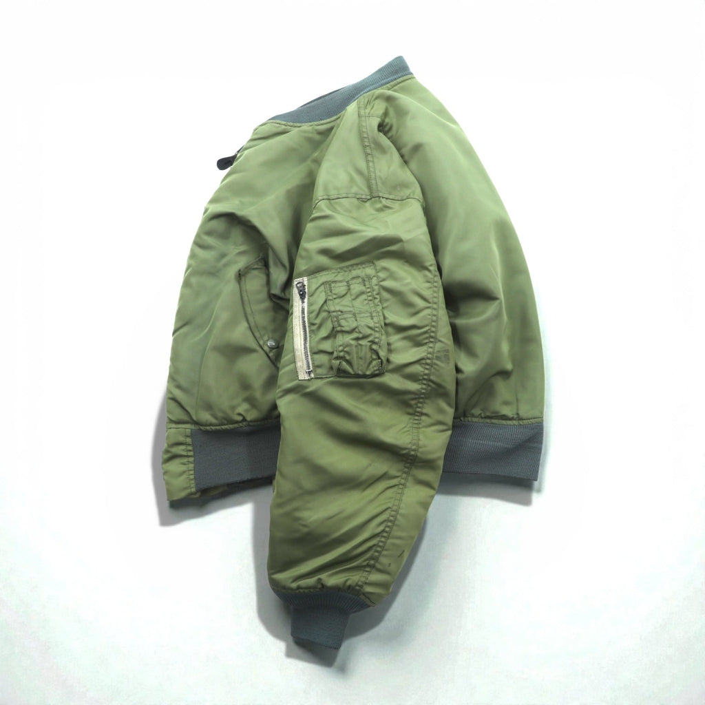 US Military 90s Vintage MA-1 Flight Jacket GREENBRIER 米国製 フライトジャケット M カーキ 中綿 リバーシブル EMARジップ MIL-J-8279 90年代 USA製