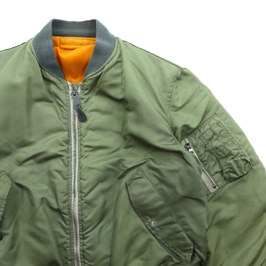 US Military 90s Vintage MA-1 Flight Jacket GREENBRIER 米国製 フライトジャケット M カーキ 中綿 リバーシブル EMARジップ MIL-J-8279 90年代 USA製