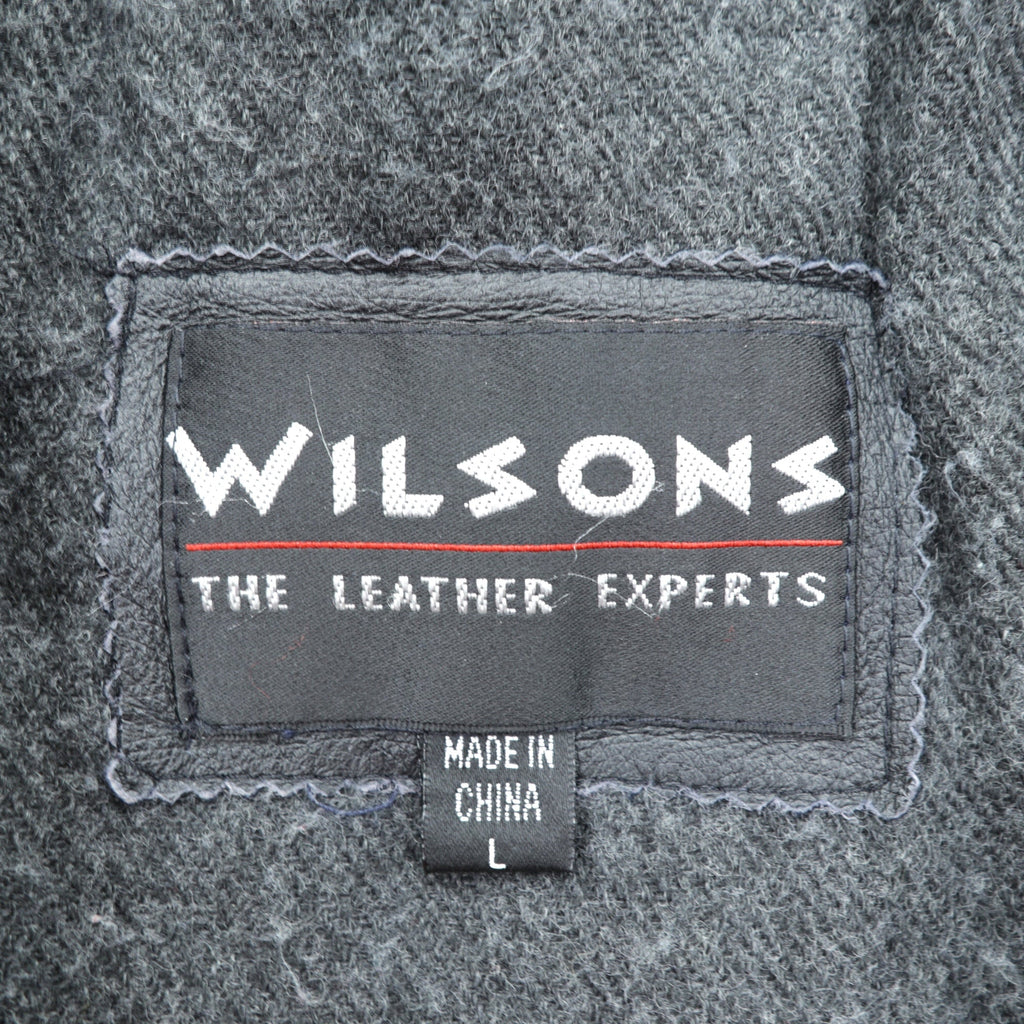 WILSONS 90s Leather Car Coar レザー カーコート チェスターコート L ブラック ウエストベルト付き 90年代
