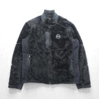 RLX Ralph Lauren ナイロン切替 フリースジャケット L ストレッチ ダブルジップ スタンドカラー ブラック