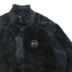RLX Ralph Lauren ナイロン切替 フリースジャケット L ストレッチ ダブルジップ スタンドカラー ブラック