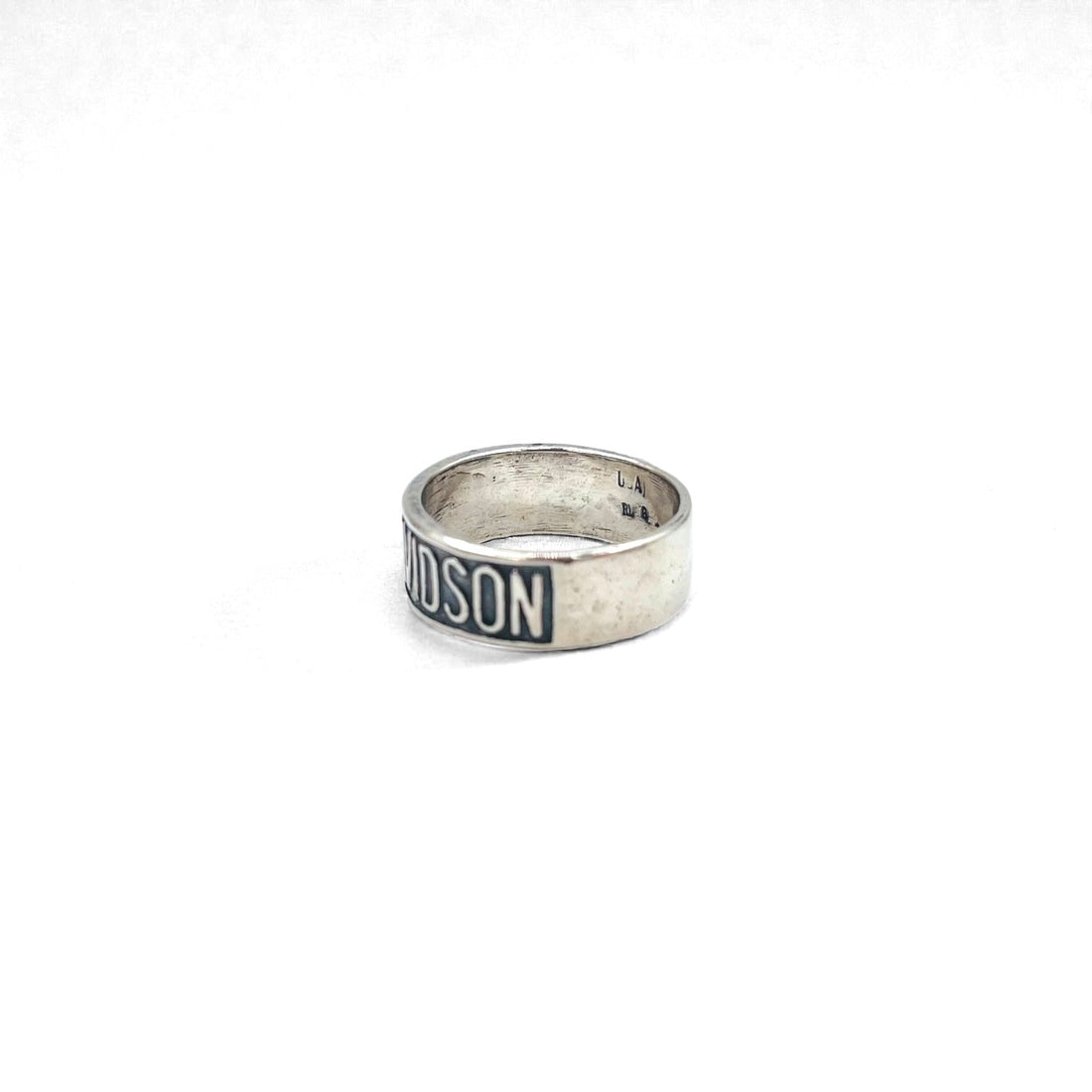 HARLEY DAVIDSON Embossed Logo Silver Ring, Size 18, 925, USA Hallmark RL6