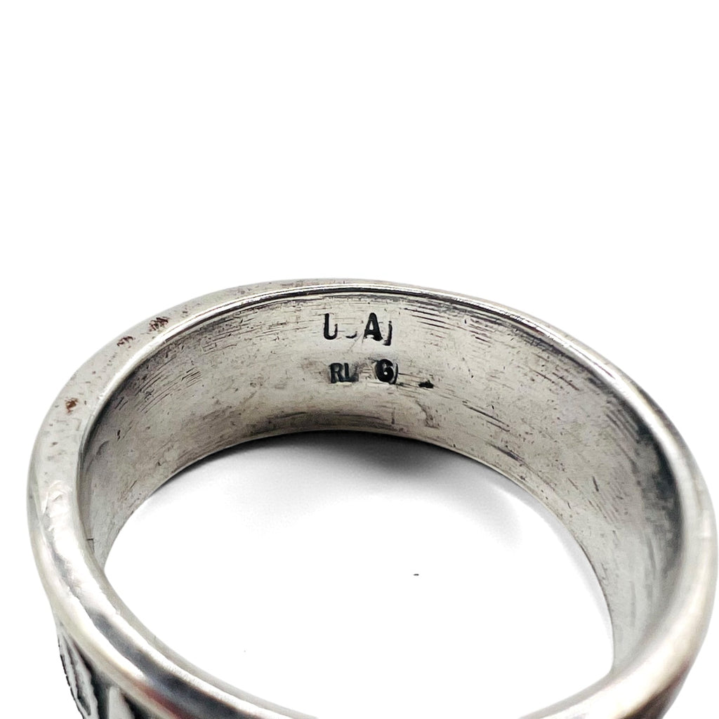 HARLEY DAVIDSON Embossed Logo Silver Ring, Size 18, 925, USA Hallmark RL6