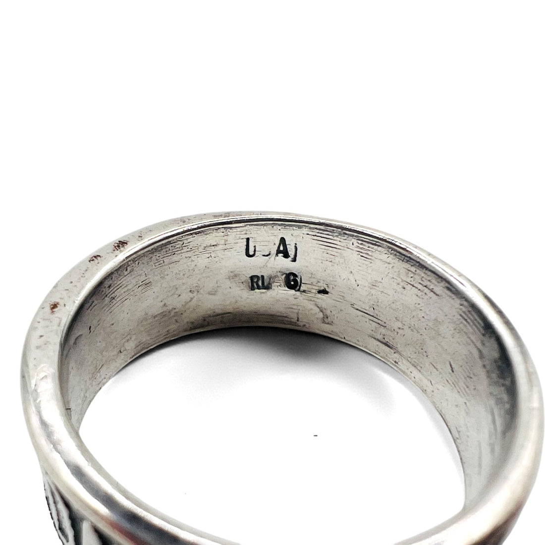 HARLEY DAVIDSON Embossed Logo Silver Ring, Size 18, 925, USA Hallmark RL6