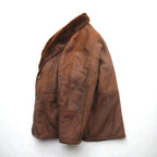 Confat 80s ITALY Vintage Shearling Sheepskin Shawl Color Mouton Chester Coat XL Boa Collar Made in