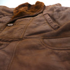 Confat 80s ITALY Vintage Shearling Sheepskin Shawl Color Mouton Chester Coat XL Boa Collar Made in