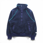 THE NORTH FACE 80s Made in USA Vintage Pullover Fleece Jacket, Small, Navy, Half Zip, High Neck, Stand Collar, Brown Tag, TALON Zip