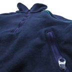 THE NORTH FACE 80s Made in USA Vintage Pullover Fleece Jacket, Small, Navy, Half Zip, High Neck, Stand Collar, Brown Tag, TALON Zip