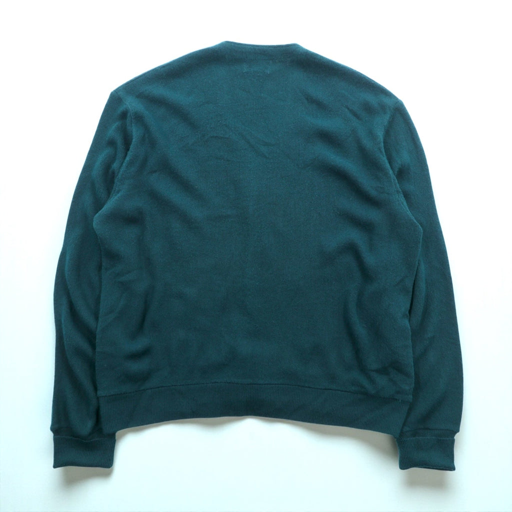 IZOD 90年代 USA製 Vネック ニット カーディガン XL グリーン アクリル ワンポイントロゴ