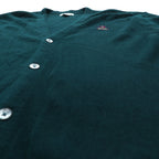 IZOD 90年代 USA製 Vネック ニット カーディガン XL グリーン アクリル ワンポイントロゴ