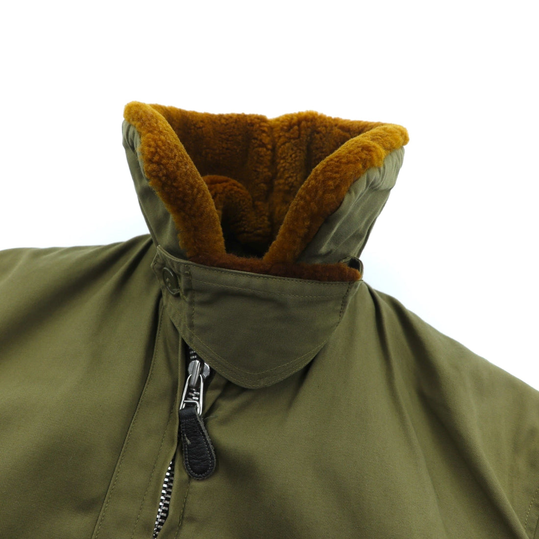 Vintage US AIR FORCE Flight Jacket B-15 ナイロン フライトジャケット L カーキ ムートン ボア襟 チンストラップ 裏ボア YS-513120