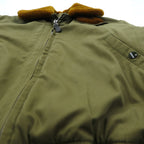 Vintage US AIR FORCE Flight Jacket B-15 ナイロン フライトジャケット L カーキ ムートン ボア襟 チンストラップ 裏ボア YS-513120
