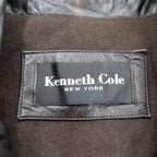 Kenneth Cole レザーコート 中綿 チェスターコート L レザー ウエストベルト付き エポレット 比翼