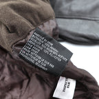 Kenneth Cole レザーコート 中綿 チェスターコート L レザー ウエストベルト付き エポレット 比翼