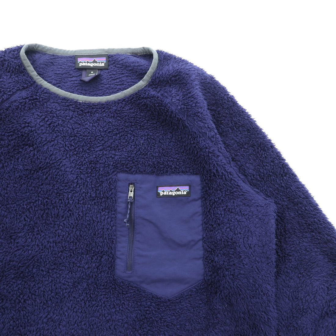 Patagonia ロスガトス クルー Los Gatos Crew ボア フリースジャケット M ネイビー プルオーバー 胸ポケット 25895