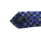 Salvatore Ferragamo Tie, Blue Silk, Allover Pattern, Small Print, Insect, Made in Italy
