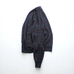 90s ITALY Vintage Knitwear Argyle Knit Cardigan, Medium, Navy, Florence Tricot, 90s, Made in