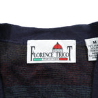 90s ITALY Vintage Knitwear Argyle Knit Cardigan, Medium, Navy, Florence Tricot, 90s, Made in