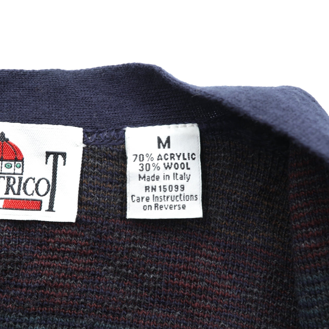 90s ITALY Vintage Knitwear Argyle Knit Cardigan, Medium, Navy, Florence Tricot, 90s, Made in