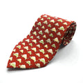 Salvatore Ferragamo tie, red silk, all-over pattern, wild boar, made in Italy