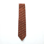 Salvatore Ferragamo tie, red silk, all-over pattern, wild boar, made in Italy