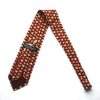 Salvatore Ferragamo tie, red silk, all-over pattern, wild boar, made in Italy