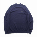LACOSTE Shoulder Zip High Neck Knit Sweater, XL, Navy, French Design