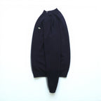 LACOSTE Shoulder Zip High Neck Knit Sweater, XL, Navy, French Design
