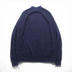 LACOSTE Shoulder Zip High Neck Knit Sweater, XL, Navy, French Design