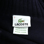 LACOSTE Shoulder Zip High Neck Knit Sweater, XL, Navy, French Design